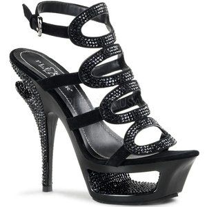 ISO! Pleaser Black Deluxe 634RS BS DLX Day & Night Platform High Heels US 8